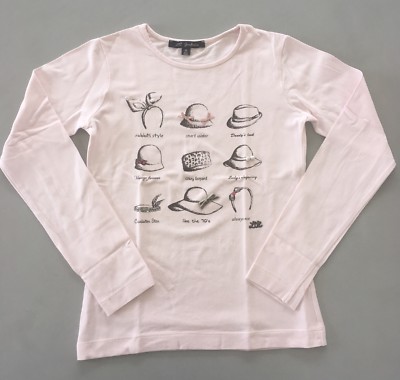 Tee-shirt LILI GAUFRETTE Rose Imprimé Chapeaux Taille 12 Ans - Occasion Excellent état
