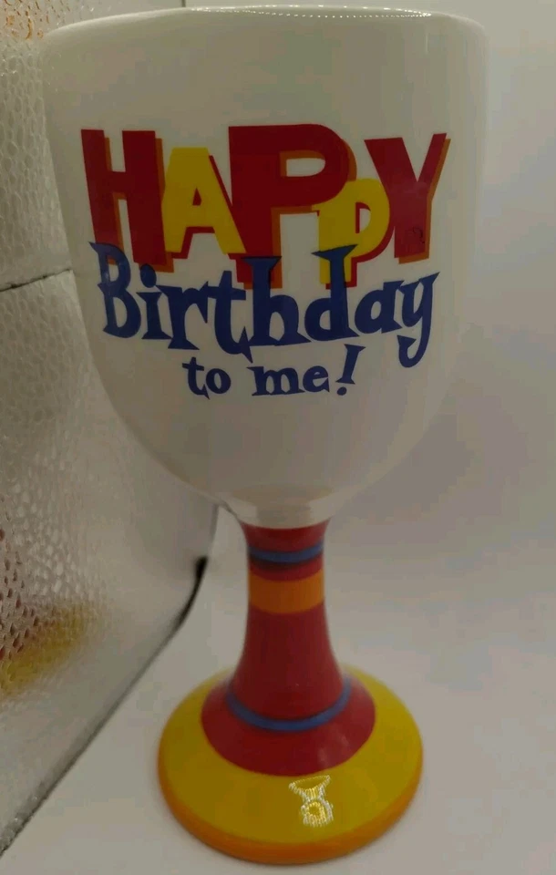 Happy Birthday To Me Hallmark Wine Goblet Glass Gift Party - Image 2 of 4