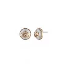 Lauren Ralph Lauren Gold Tone Pearl Crest Stud Earrings RV$32