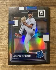 2022 Panini Donruss Optic Spencer Strider Braves Black Prizm Rated Rookie /25