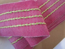 Duralee Raspberry Green Silver 2  wide Border #7282-638 Trim Tape 6 yds