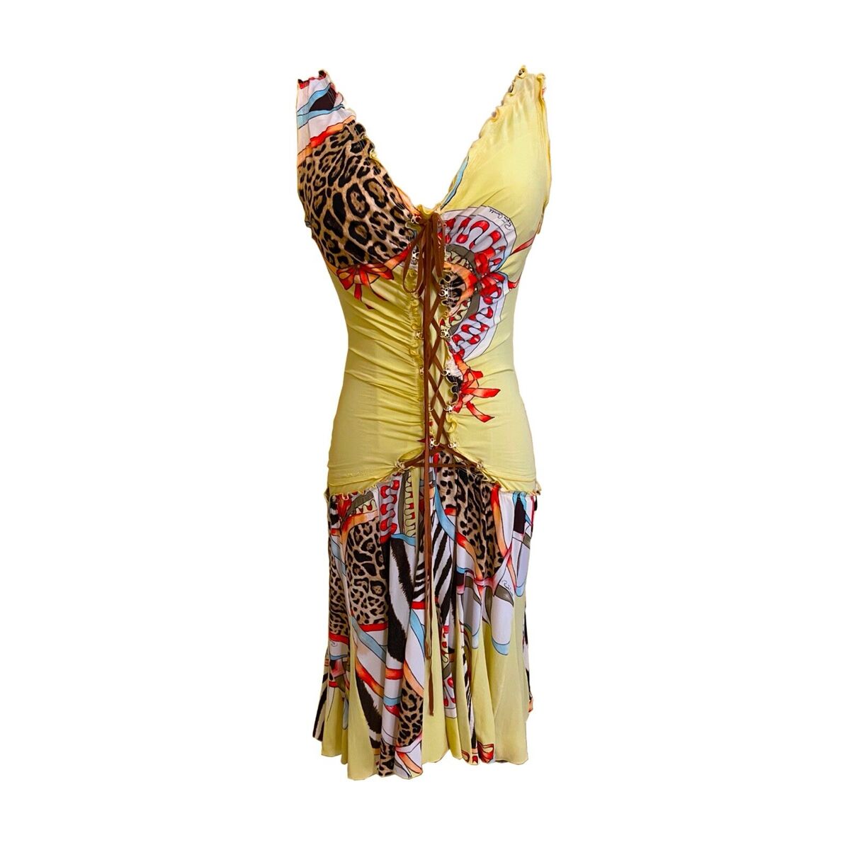 RARE ROBERTO CAVALLI LEOPARD PRINT LACE-UP CORSET DRESS | eBay RARE ROBERTO CAVALLI LEOPARD PRINT LACE-UP CORSET DRESS | eBay