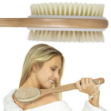 Bristle Wooden Bath Shower Body Back Dry Skin Brush Long Handle..FREE SHIPPING