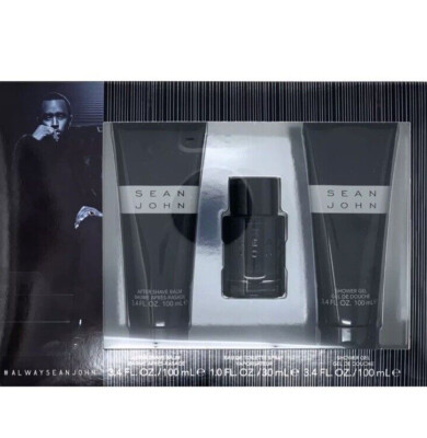3 Pc Gift Set SEAN JOHN EDT Spray 1 oz After Shave Shower Gel 3.4 oz Ea NIB 