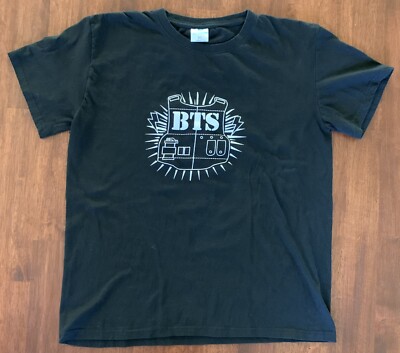 WOW HTF! BTS Two Sided Black XL T Shirt (B) JIMIN 95 (F) Bullet