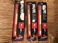 3 Vintage (1990) Scripto Sabra Mechanical Pencils White/gray (sealed) Japan