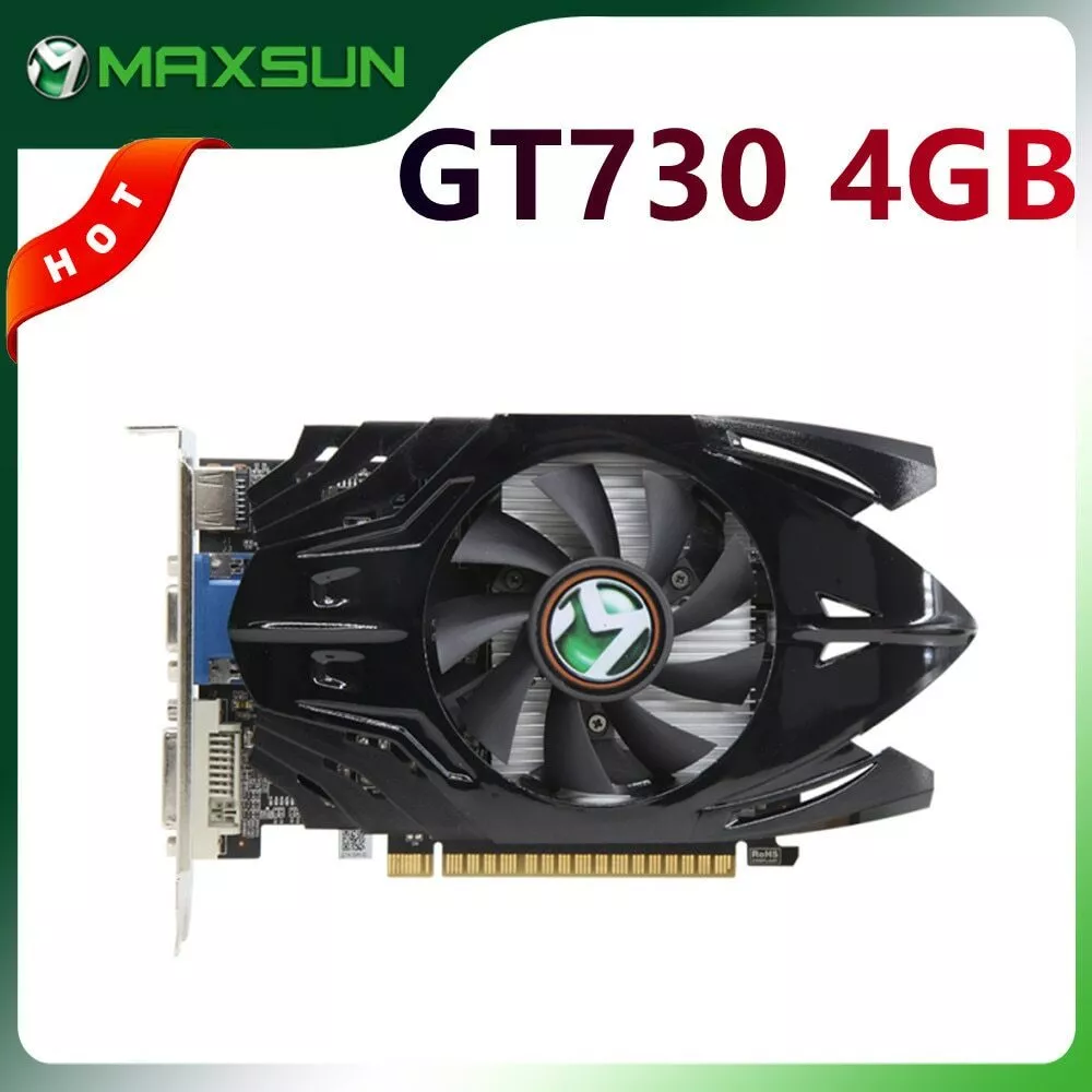 MAXSUN NVIDIA GT 730 4GB GDDR3 VGA DVI Computer PC Gaming Video Graphics  Card