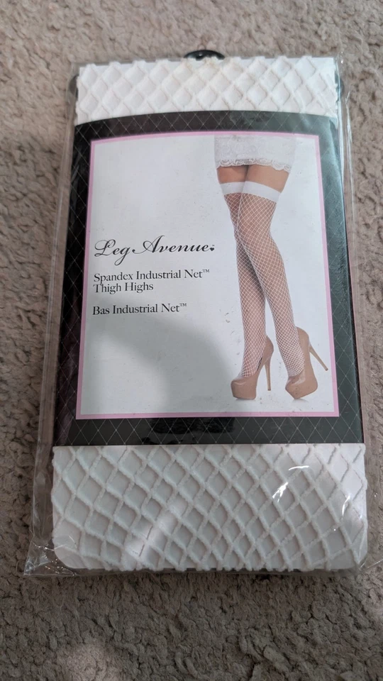 Lote Leg Avenue Guantes Blancos Satén Red Spandex Muslos Altos y Medias Nuevo Sexy Foto 4 de 4