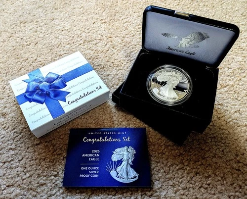 2026 Congratulations Set -- 2026-P American Silver Eagle 1 Oz Proof -- OGP & COA