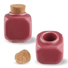 Nozefy 2 Pcs Ceramic Nail Dish Porcelain Art Acrylic Dappen Pink