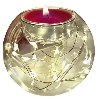 Bougeoir Flottant en Verre Translucide, Support pour Bougies Chauffe-Plat d6997 - Photo 1/4