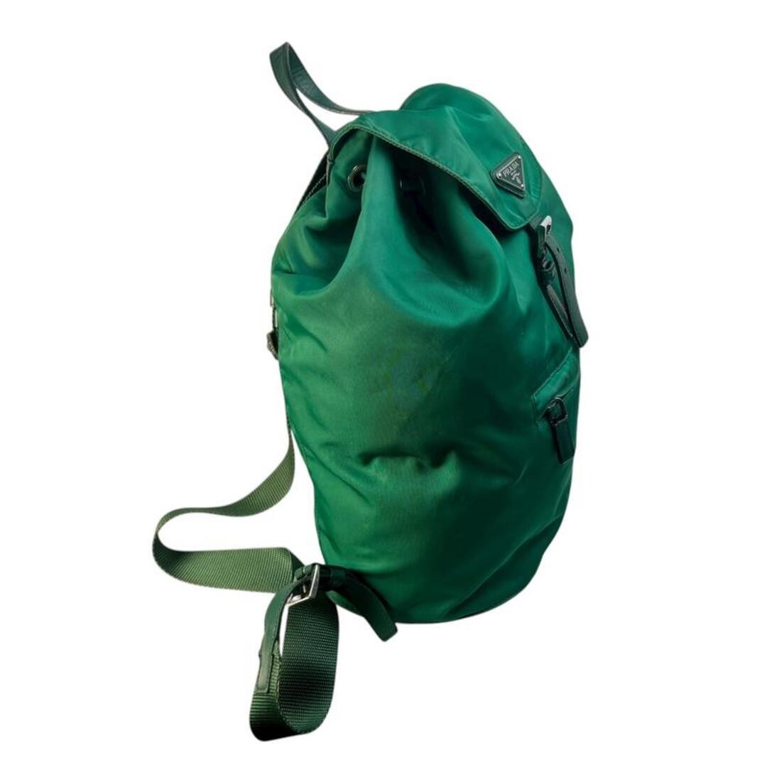 PRADA Triangular Logo Nylon Backpack and Green A-… - image 3