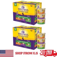 2 PACK Wellness Complete Health Pate Adult Wet Cat Food, 3 Oz, 24 Pack