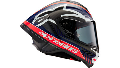 ALPINESTARS SUPERTECH R10 TEAM HELMET Matte Black/Carbon Red Fluo/Blue LARGE LG