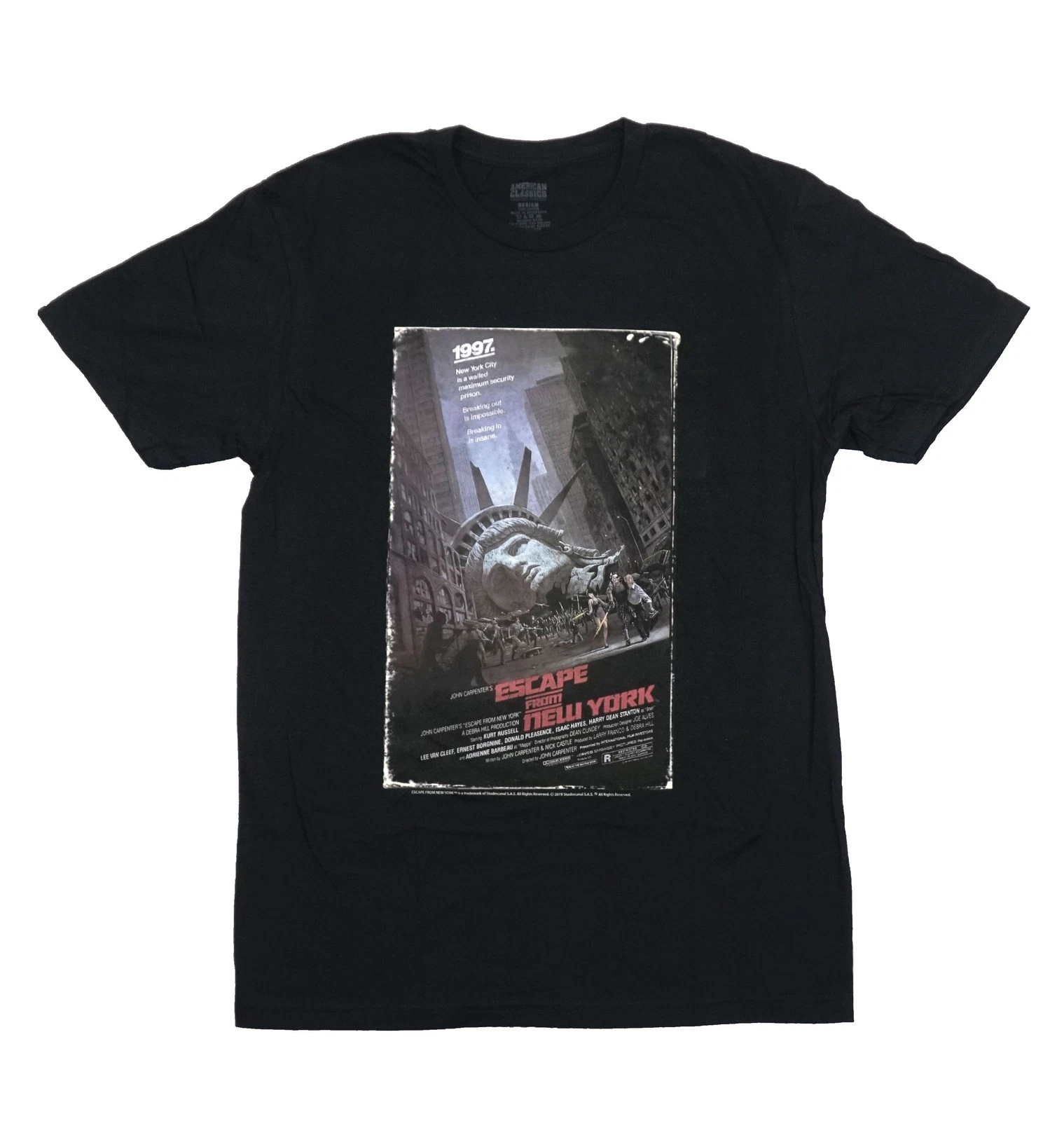 Escape From New York Mens T-Short -Classic Movie Poster