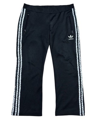 Adidas Originals Trackpants Schwarz Weiß Damen M | Wide Leg Baggy Vintage Retro
