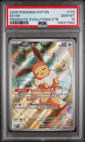 2025 Pokémon Prismatic Evolutions EEVEE #173 Black Star ETB Promo PSA 10