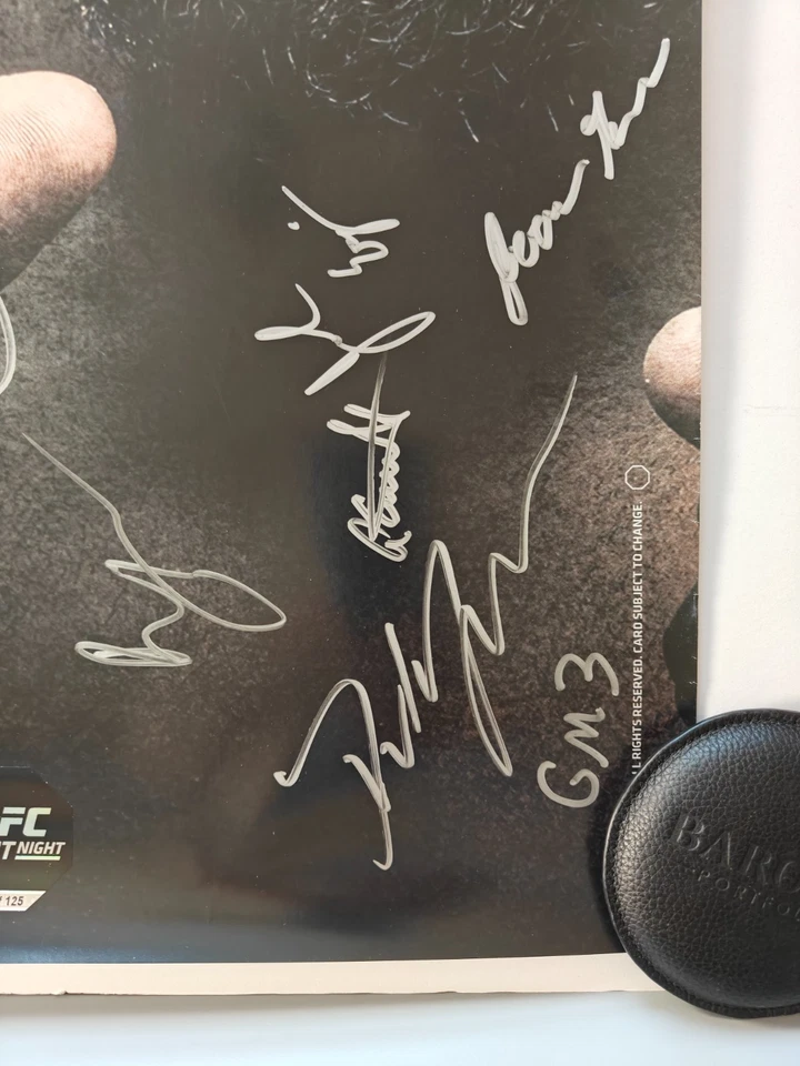 UFC Fight Night Covington Vs Woodley Signed Poster Khamzat Chimaev Autograph 178 - Image 4 of 4