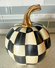 MacKenzie Childs Mini Pumpkin Courtly Check Black White