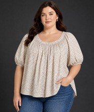 Leopard Print Button Down Blouse Size XXL By Universal Thread Beige