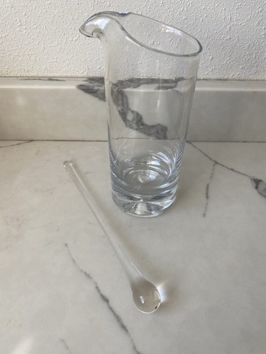 Glass Cocktail Pitcher With Glass Stirrer - Picture 2 of 11