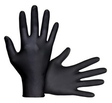 Raven SAS66518 Safety Examination Black Nitrile Gloves - 7 Mil Large