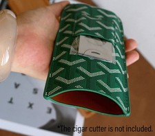 Leather Cigar Holder Case Humidor Hold 2 Cigars Green