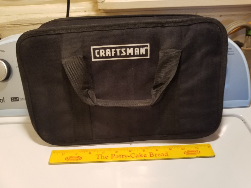 Craftsman Heavy Duty  Canvas Cloth Zippered Tool Bag 15"X9"X4", W/Inside pouch.
