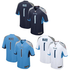 Men's Cam Ward 2025 All Stitched Jersey White/Navy/Light Blue