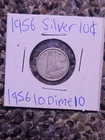 1956 canadian dime - 80 silver coin