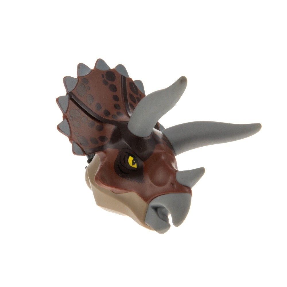 1X Lego Animal Dinosaur Head Triceratops Beige Jurassic World TriHeadc01pb01