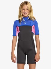 Roxy 2/2mm Prologue Shorty Spring Wetsuit - Girls - 12 / Cobalt