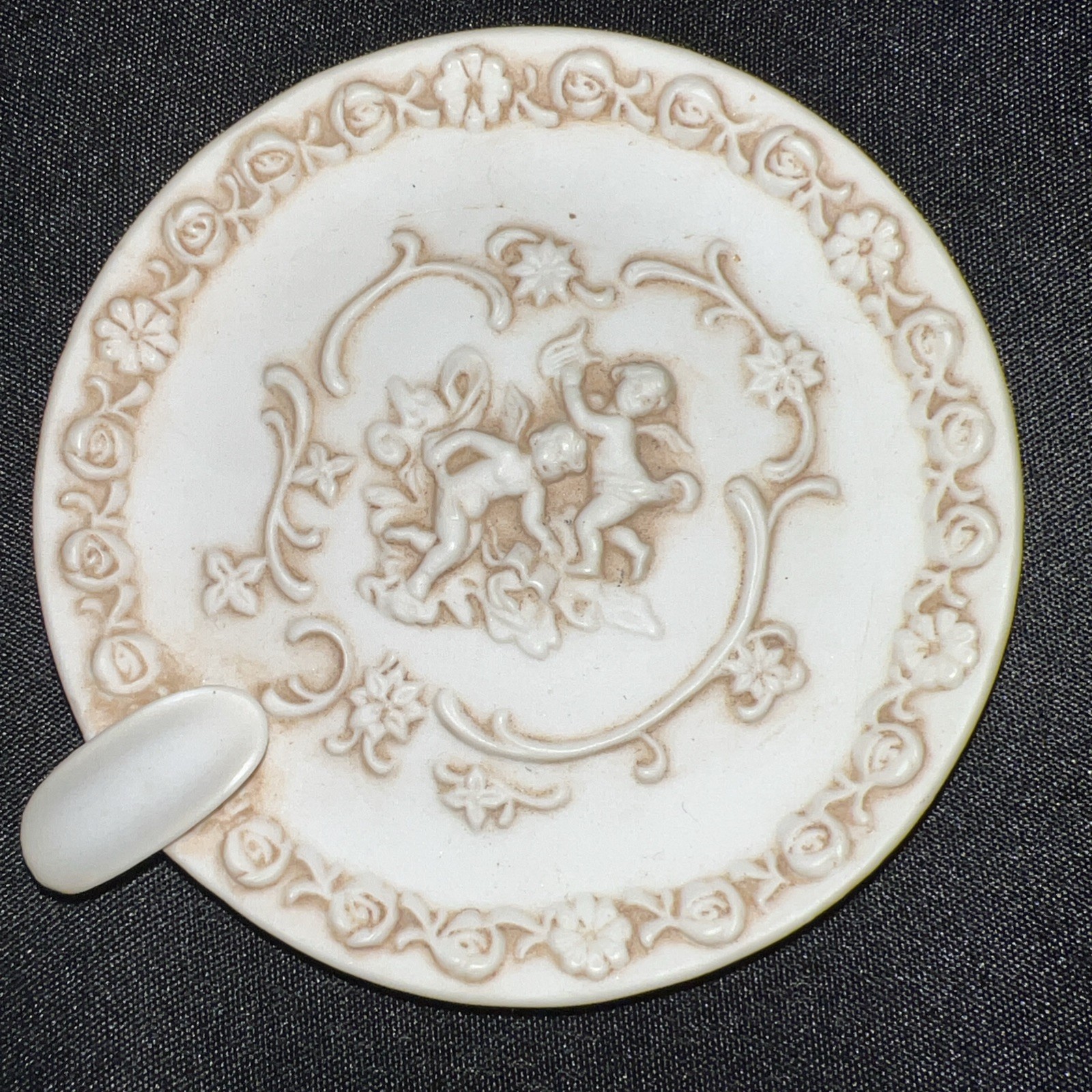 (2) Vintage Lefton’s Ceramic Bisque Trinket Tray/ Ashtray, Mid-20th Century