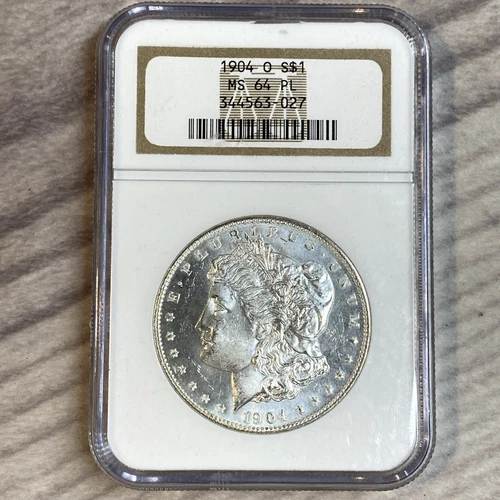1904 O MS64 PL Proof Like Morgan Silver Dollar $1 NGC Brown Label
