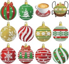 Hoxxu 10pcs Christmas Diamond Art Coasters Kit, 5D Christmas Diamond Painting...