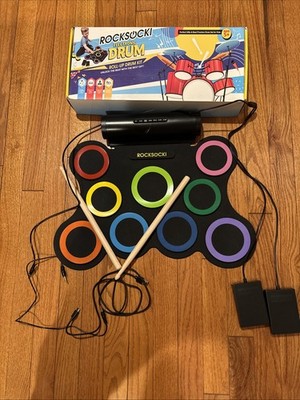 Rocksocki Electric Drum Set, 7-Pad Electronic Drum Set, Roll-up 