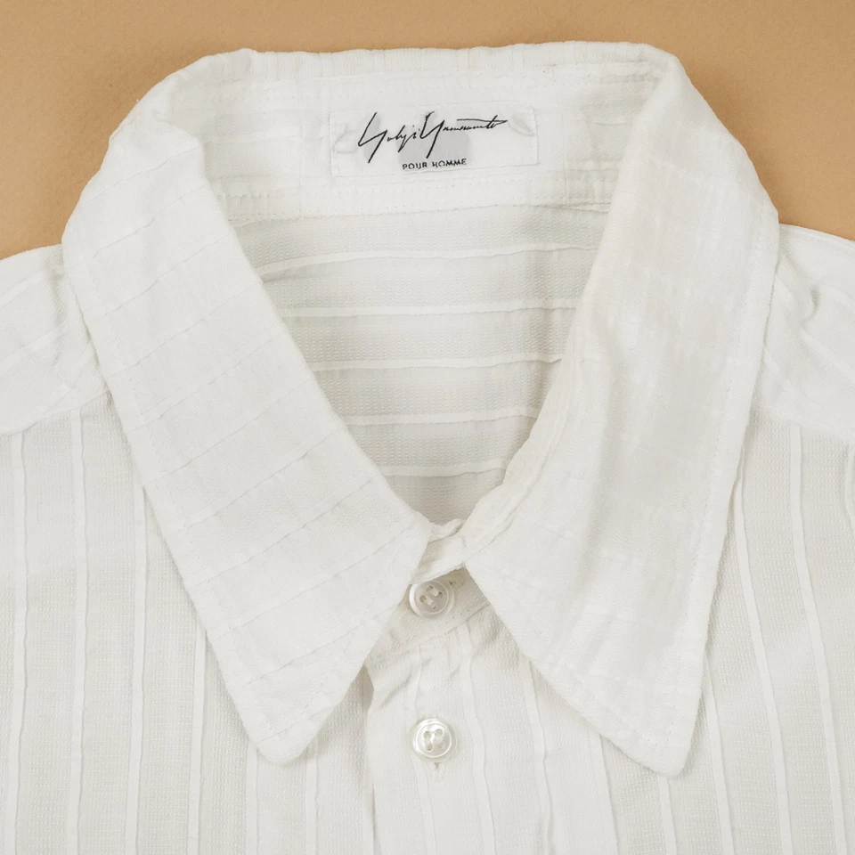 CAMISA A RAYAS YOHJI YAMAMOTO POUR HOMME VINTAGE BLANCA MANGA LARGA HOMBRE Foto 4 de 4