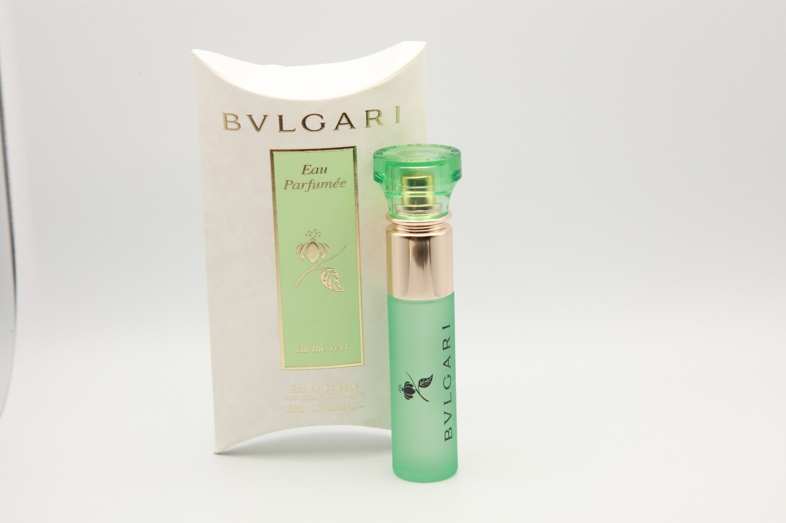 BVLGARI au th&eacute; Vert (Green Tea) Eau de Cologne - .34 Fl oz / 10mL Pack of 3 NEW