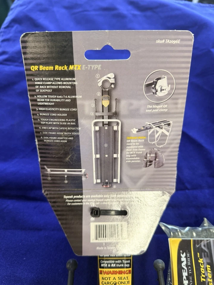 Topeak MTX E-Type TA2096E Portabicicletas Trasero Bicicleta Tija de Sillín Montaje EZ Apagado/Encendido Foto 4 de 4