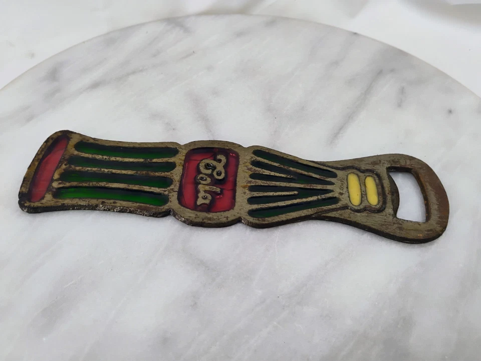 Vintage Cola Stained Glass Bottle Opener Bar Key Home Bar - Image 2 of 4