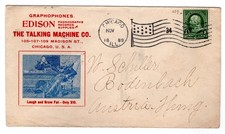 Flag 1899 Chicago IL Edison Talking Machine Co Advertising to Austria