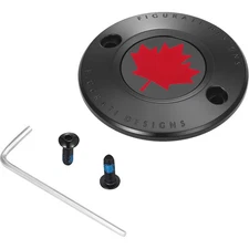 FIGURATI DESIGNS RED MAPLE LEAF TIMING COVER M8 BLACK FD03-TC-2H-BK