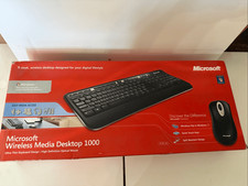 Microsoft Black Wireless Optical Media Desktop 1000 Keyboard Mouse OS NWOT