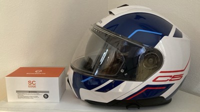 Schuberth C5 Modular Motorcycle Helmet with Cardo SC2 Edge, Size Medium 57