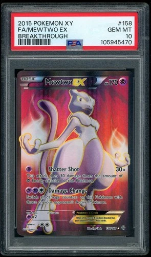 POKEMON FA/MEWTWO EX 2015 XY BREAKTHROUGH #158 PSA 10