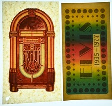Original VINTAGE 1970s Heat Transfer Elvis  Jukebox  Bundle 2 Iron Ons