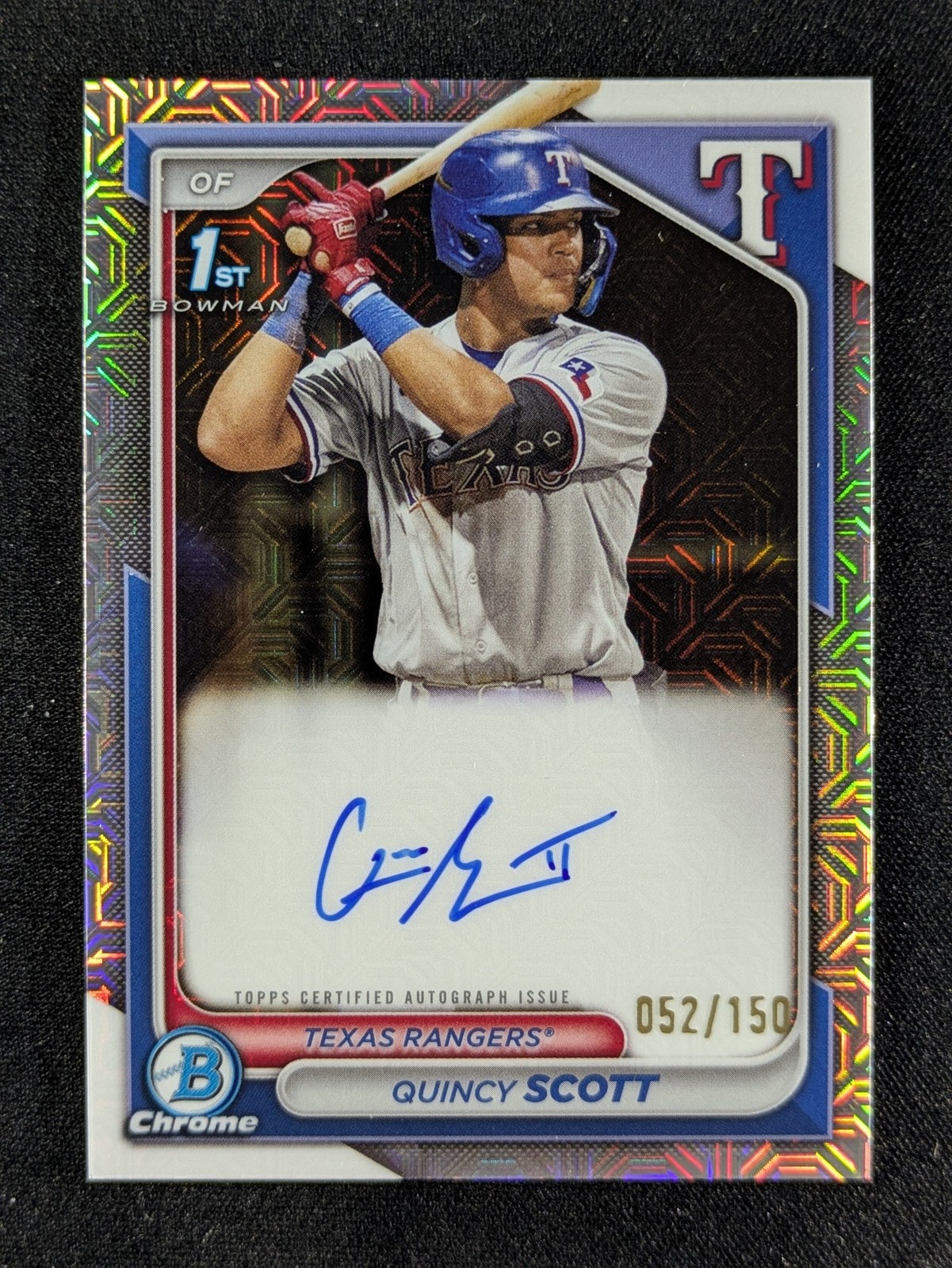 2024 Bowman Chrome QUINCY SCOTT 52/150 1st Bowman Auto HTA Choice Ref. #CPA-QS