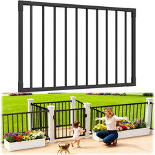 W.4Ft X H.36In Outdoor Aluminum Deck Gate Kit, Cuttable Porch Gate, AAMA 2604 Gr
