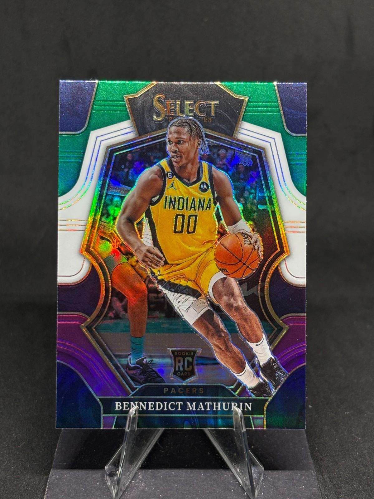 Bennedict Mathurin 2022-23 Panini Select Premier Green White Purple #182 Rookie
