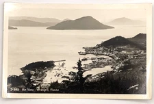 Wrangell Alaska Postcard Aerial View RPPC S-548 Schallerer Photo c1940